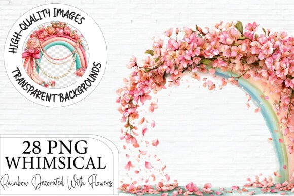 Download Rainbow Decorated with Flowers Clipart - Flower Collection