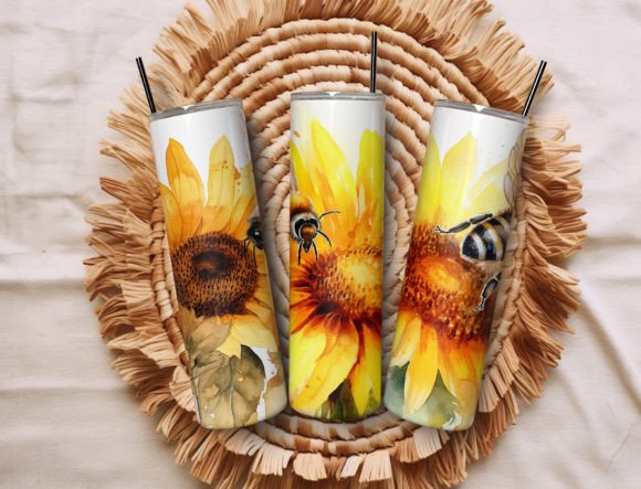 Download Watercolor Sunflower Bouquets Tumbler - Flower Collection