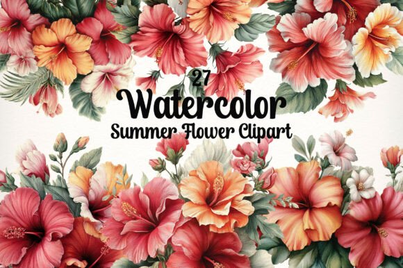 Download Watercolor Summer Flower Clipart - Flower Collection