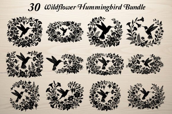 Download 30 Wildflower Hummingbird Bundle - Flower Collection