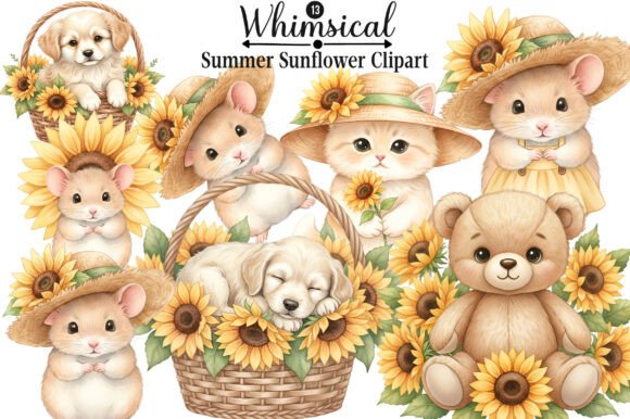 Download Whimsical Summer Sunflower Clipart - Flower Collection