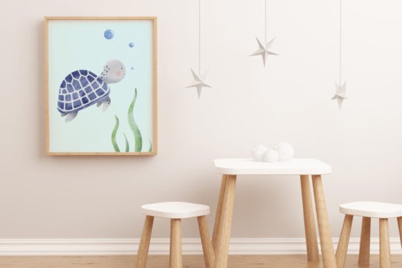 Download Blue Sea Turtle Nursery Wall Art - Nursery Collection