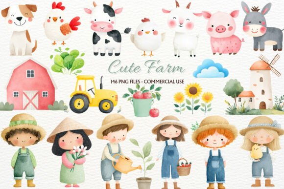 Download Rustic Farm Animals Nursery Clipart PNG - Nursery Collection