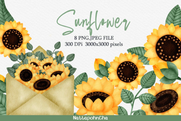 Download WATERCOLOR SUNFLOWER CLIPART SET - Flower Collection