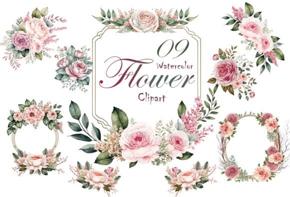 Download Pink Roses Watercolor Flower Clipart - Flower Collection
