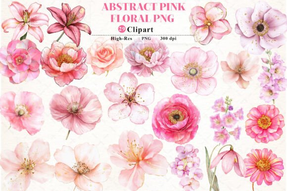 Download Abstract Pink Flower Clipart - Flower Collection
