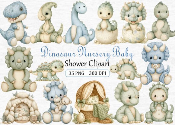 Download Dinosaur Nursery Baby Shower Clipart - Nursery Collection