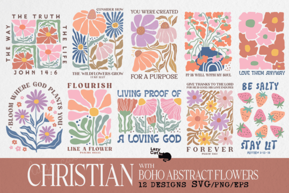 Download Christian Boho Flowers SVG PNG Bundle - Flower Collection