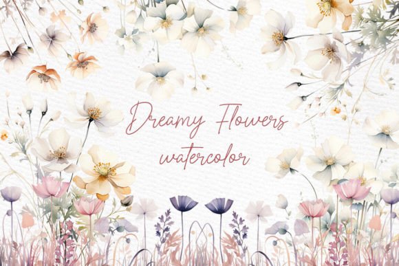 Download Watercolor White Wild Flowers Clipart - Flower Collection