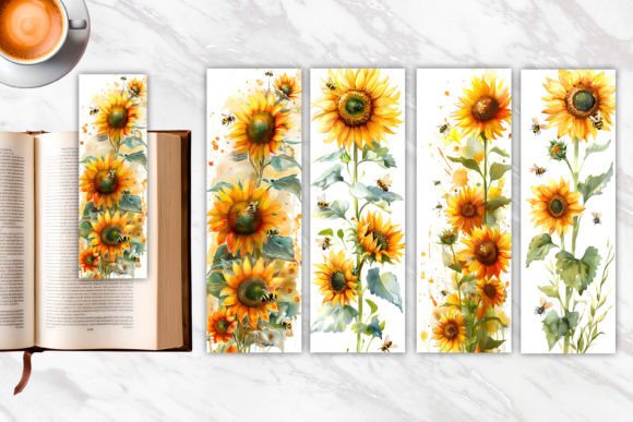 Download Watercolor Sunflower Bookmark - Flower Collection
