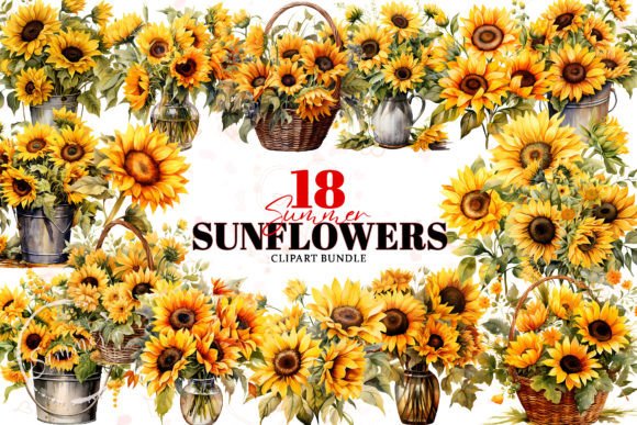 Download Sunflower Summer Sublimation Watercolor - Flower Collection