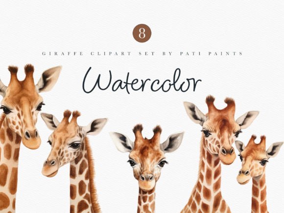 Download Watercolor Giraffe Clipart Nursery Set - Nursery Collection