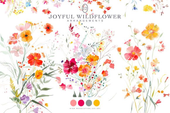 Download Wild Flowers Clipart Set - Flower Collection