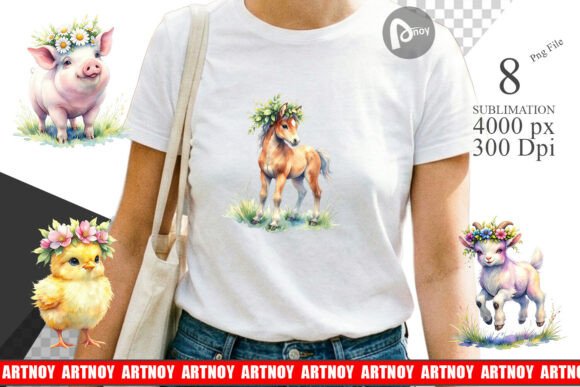 Download Baby Farm Animal Nursery Art Sublimation - Nursery Collection