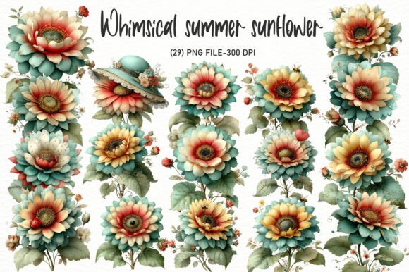 Download Whimsical Summer Sunflower Clipart - Flower Collection