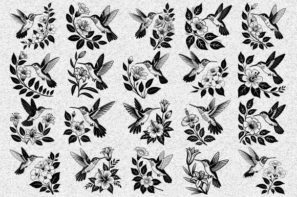 Download Hummingbird Svg Bundle, Flower Bird Svg - Flower Collection