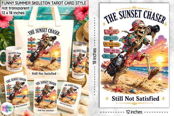 Download Funny Summer Skeleton Tarot Card Design - Premium Resources