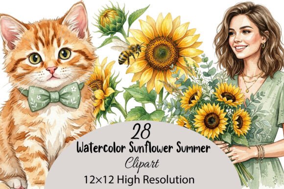 Download Watercolor Sunflower Summer Clipart - Flower Collection