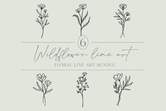 Download Wildflower Bundle | Floral Line Art Cute - Flower Collection