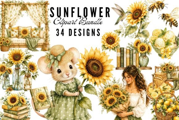 Download Watercolor Sunflower Summer Clipart - Flower Collection