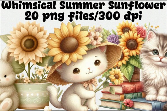 Download Whimsical Summer Sunflower Clipart - Flower Collection