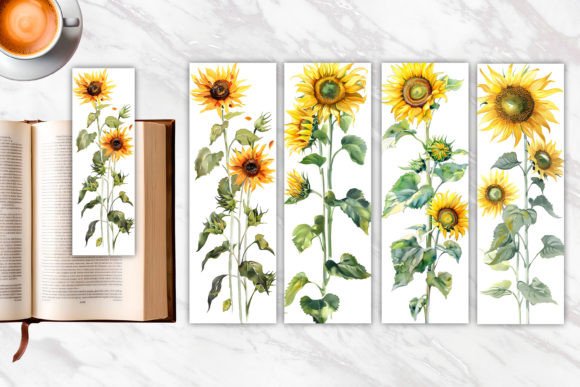 Download Watercolor Sunflower Bookmark - Flower Collection