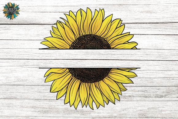 Download Split Sunflower Outline Sublimation - Flower Collection