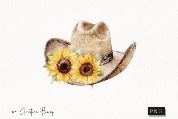 Download Watercolor Sunflower Cowboy Hat Clipart - Flower Collection