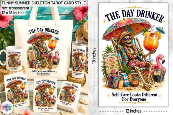 Download Funny Summer Skeleton Tarot Card Design - Card design Collection