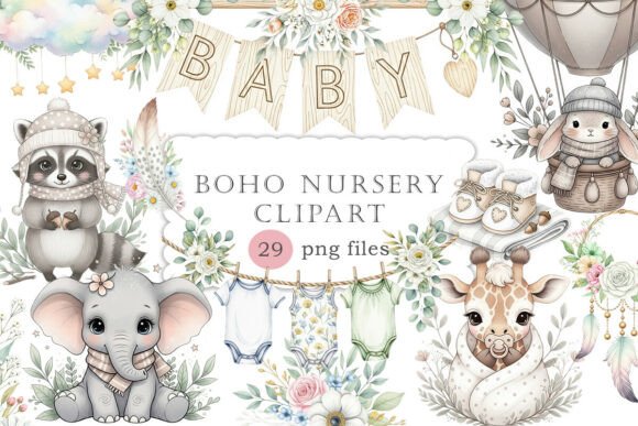 Download Baby Shower Clipart,Boho Nursery Clipart - Nursery Collection