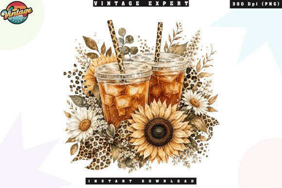 Download Iced Coffee Summer Sunflower Floral PNG - Flower Collection