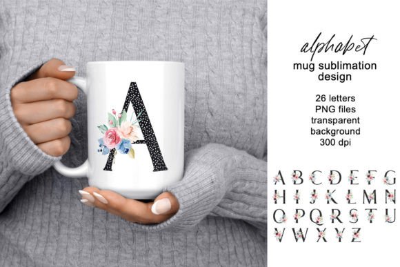 Download Mug Design, Floral Monogram, Flowers PNG - Flower Collection