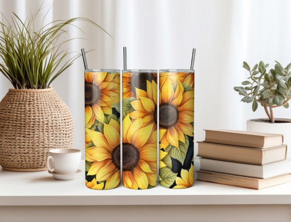 Download Watercolor Sunflower Bouquets Tumbler - Flower Collection