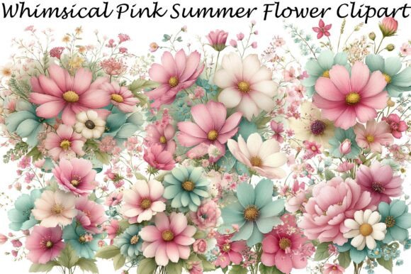 Download Whimsical Pink Summer Flower Clipart - Flower Collection