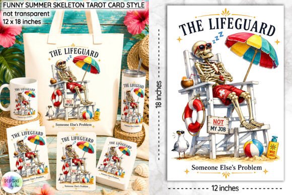 Download Funny Summer Skeleton Tarot Card Design - Card design Collection