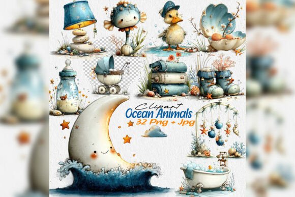 Download Baby Ocean Nursery Clipart Set - Nursery Collection