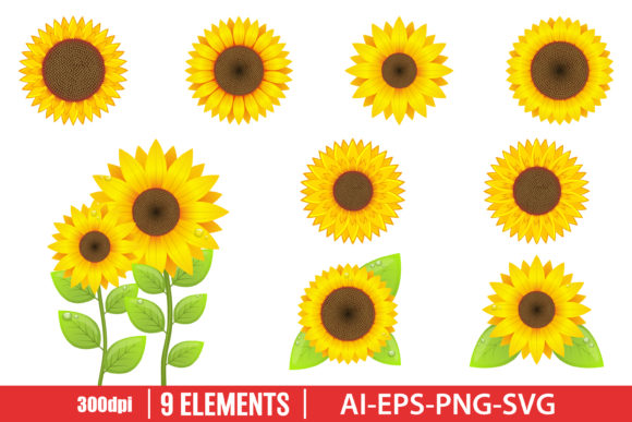 Download Sunflower Clipart Set - Flower Collection