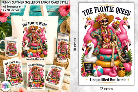 Download Funny Summer Skeleton Tarot Card Design - Premium Resources