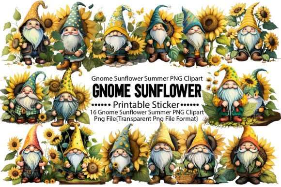 Download Gnome Sunflower Summer PNG Bundle - Flower Collection