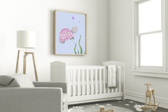 Download Pink Sea Turtle Nursery Wall Art - Nursery Collection