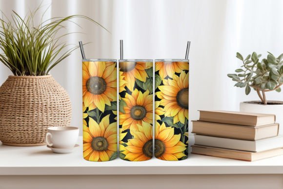 Download Watercolor Sunflower PNG Tumbler Wrap - Flower Collection