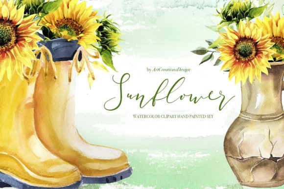 Download Watercolor Sunflower Clipart Set - Flower Collection