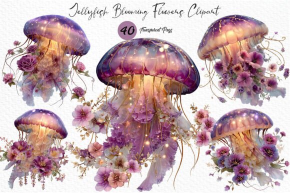 Download Jellyfish Blooming Flowers Clipart PNG - Flower Collection