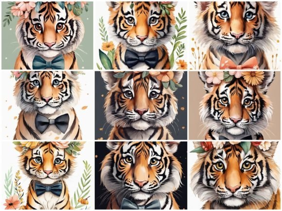 Download 49 Images Baby Tiger Flower Crown Bowtie - Flower Collection