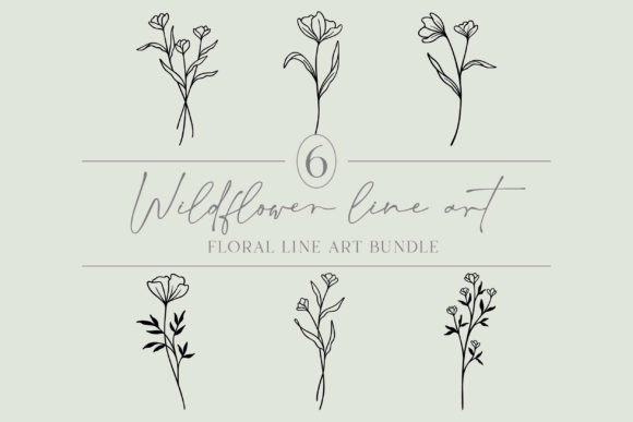 Download Wildflower Bundle | Floral Line Artwork - Flower Collection