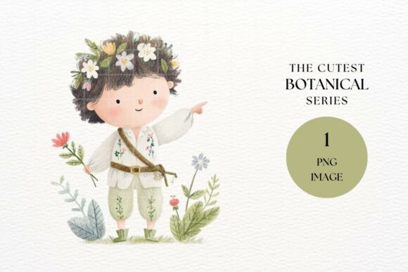 Download Botanical Boy Flower Crown Garden PNG - Flower Collection