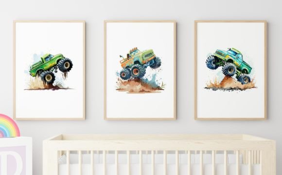 Download Monster Truck Nursery Wall Art Kids - Nursery Collection