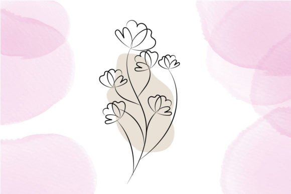 Download Isolated Flower Line Art with Leaf - Flower Collection