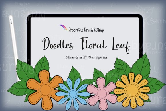 Download Floral Leaf Doodle Brush Stamp DIY Match - Diy Collection