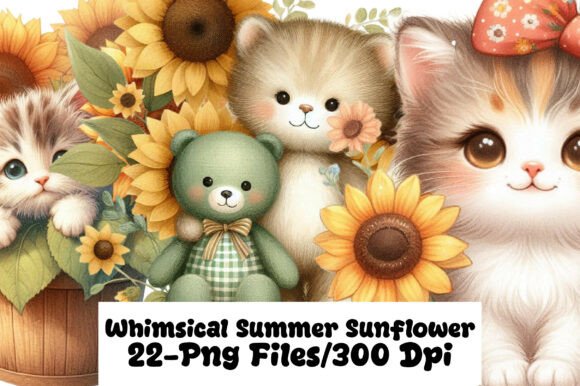 Download Whimsical Summer Sunflower Clipart - Flower Collection
